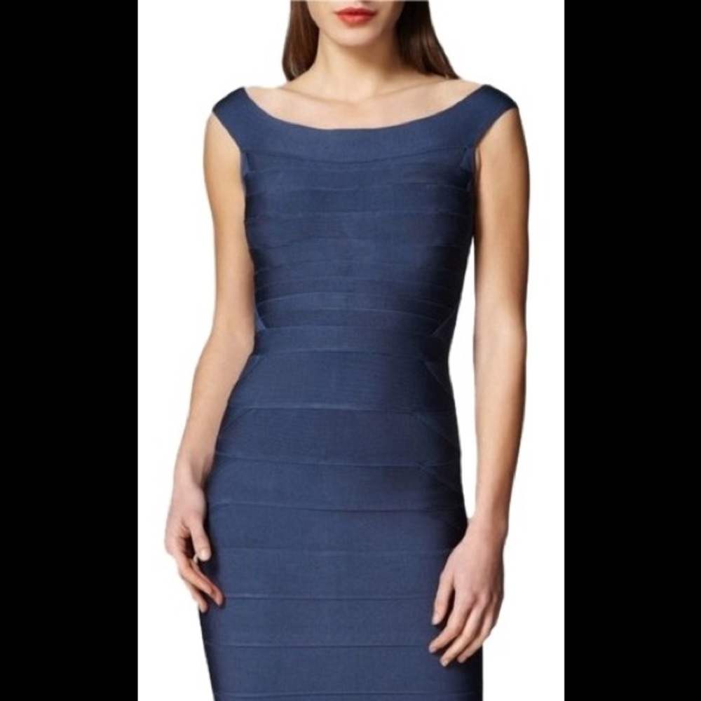 SOLD Herve Leger Blue Bodycon Dress